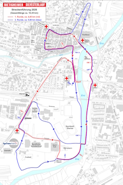 Strecke Bietigheimer Silvesterlauf 2026